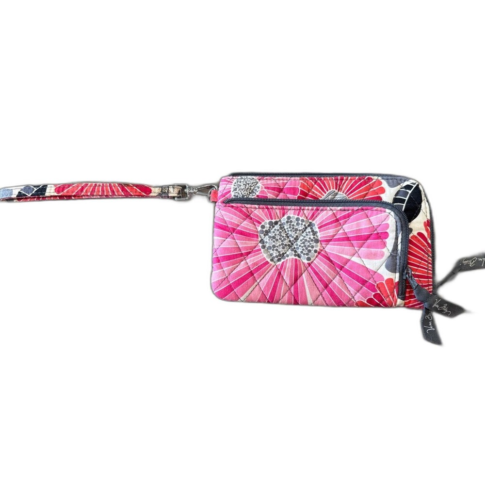 VERA BRADLEY Zip Around Wallet & Wristlet - Cheery Blossoms Clean 7x4